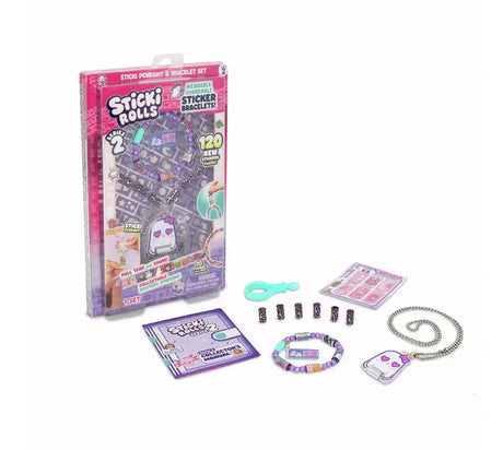 Sticki Rolls Sticki Pendant Activity Pack Series 2 layout with pendant, mystery rolls and manual in Ireland