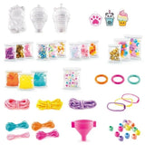 Style 4 Ever DIY Keychain Set with clear charms, coloured cords, beads, clips, decorations and pink funnel