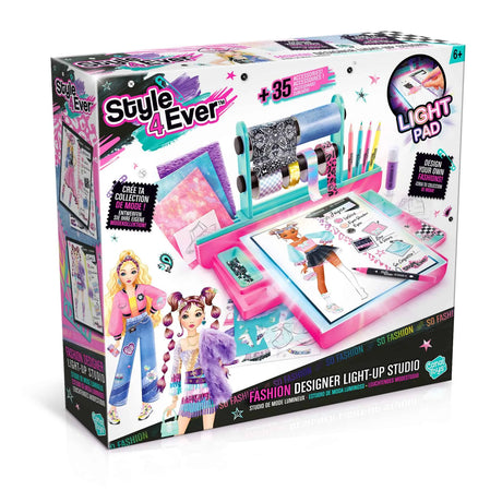 Style 4 Ever Fashion Designer Light Up Studio boxed set showing light pad and design accessories in Ireland