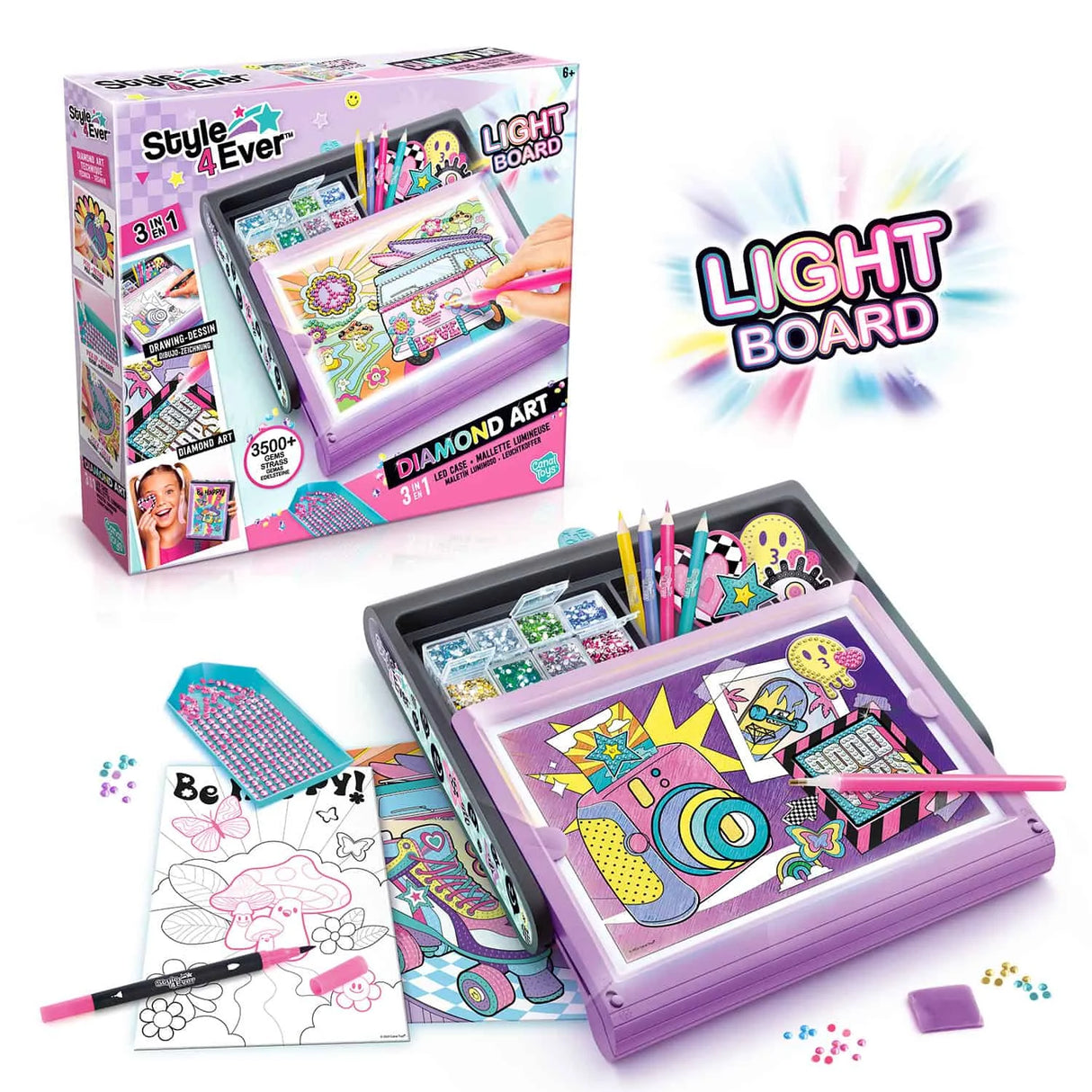 Style 4 Ever Diamond Art LED Case box with lightboard, tools, and diamond art setup – Ireland