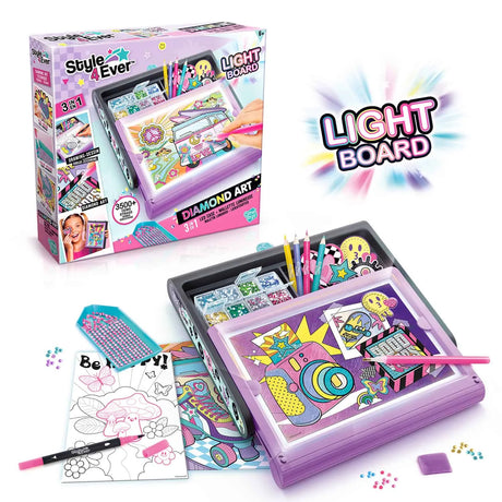 Style 4 Ever Diamond Art LED Case box with lightboard, tools, and diamond art setup – Ireland