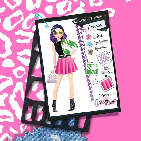 Multiple completed outfit designs displayed in sketchbook layout – Ireland