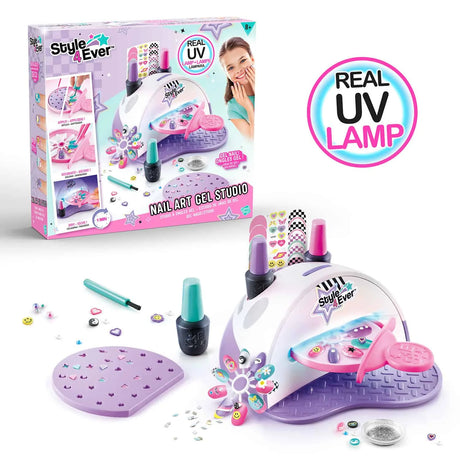 Nail Art Gel Studio box with UV lamp, nail polishes, stickers, and full setup – Ireland