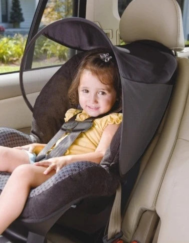 Summer Infant Car Seat RayShade fitted over a child car seat inside a car