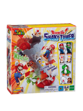 Super Mario Blow Up! Shaky Tower game box front with character window