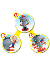 Super Mario Blow Up! Shaky Tower three step gameplay diagram
