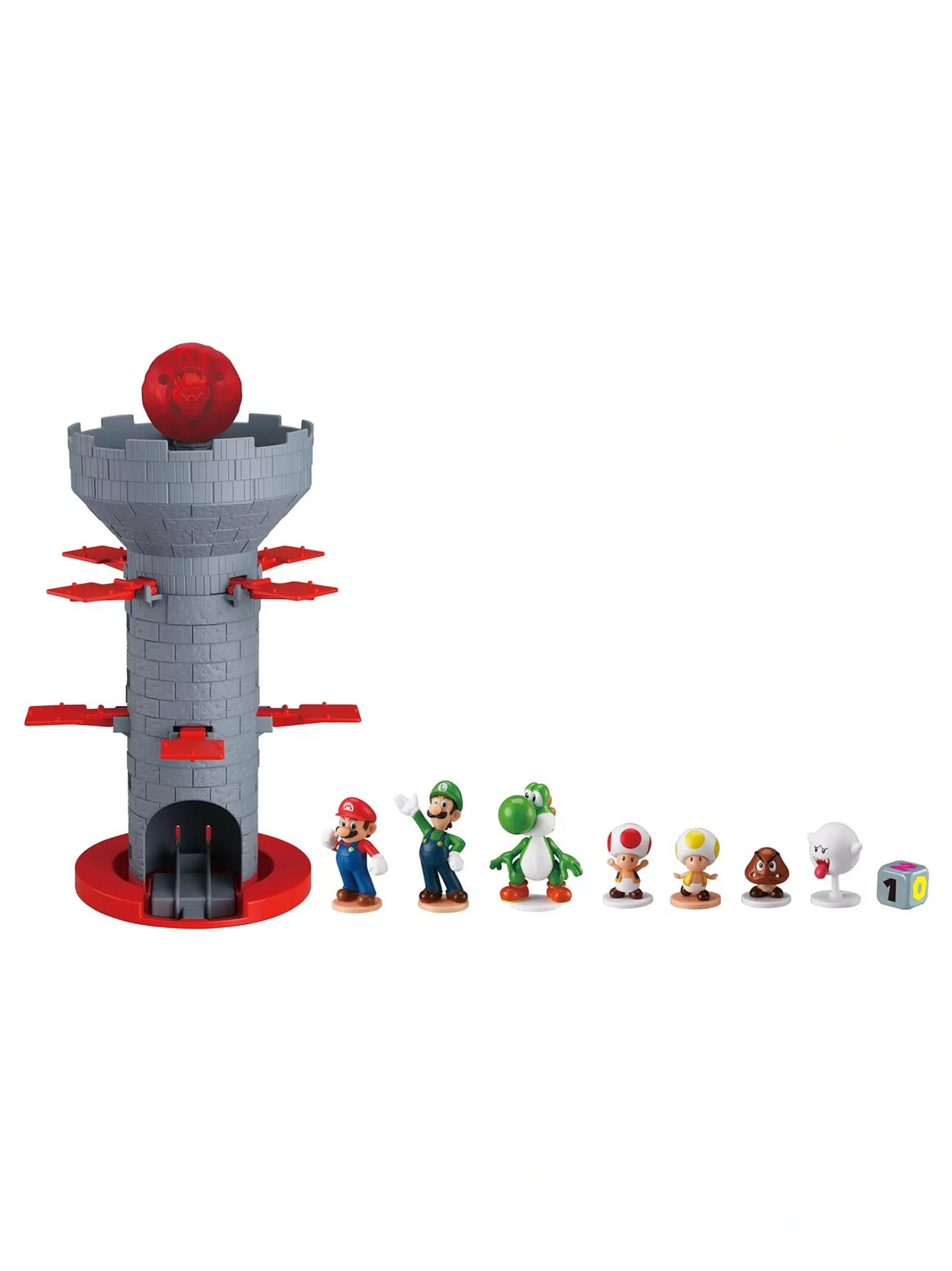 Super Mario Blow Up! Shaky Tower contents layout with character figures