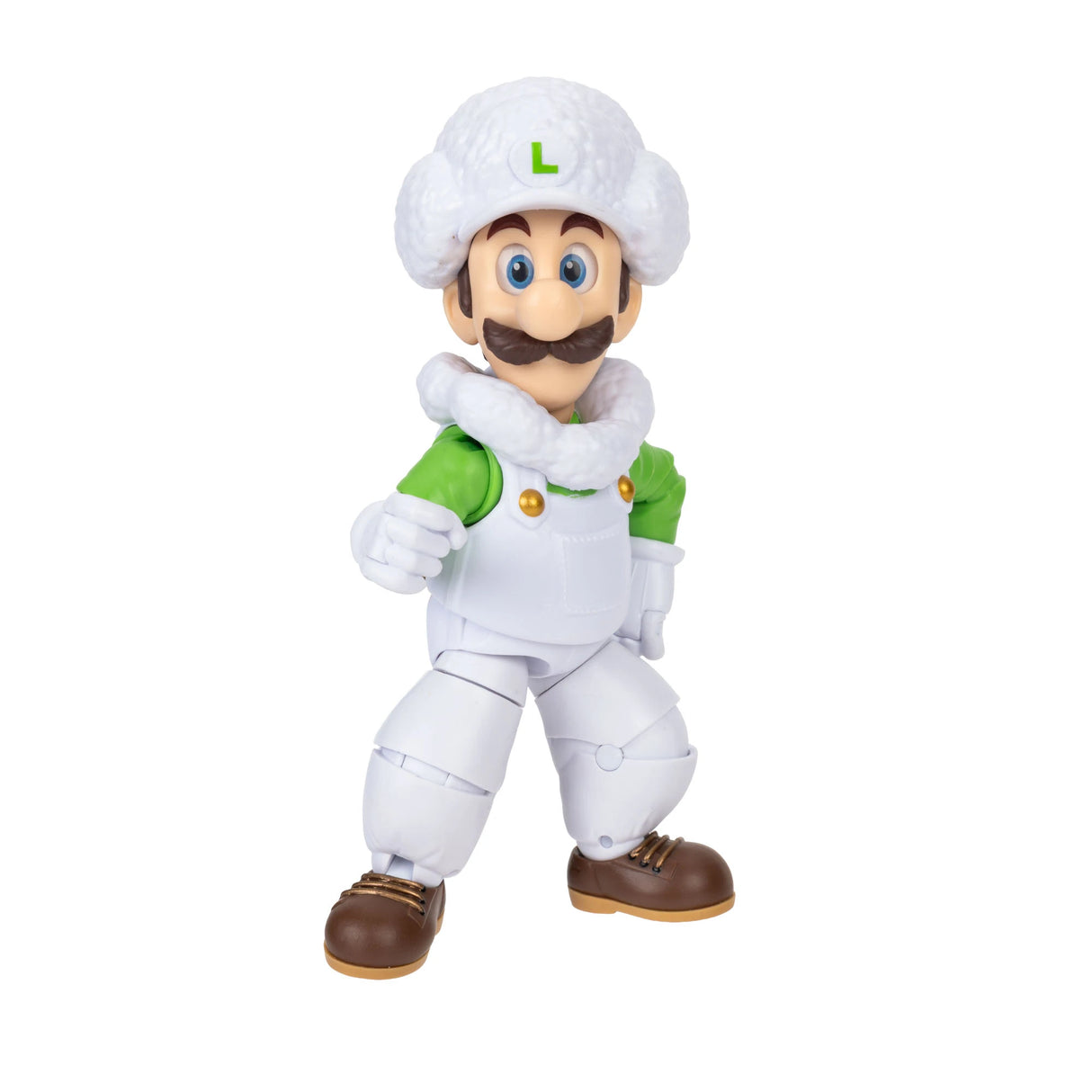 Cloud Luigi figure in white and green outfit shown standing