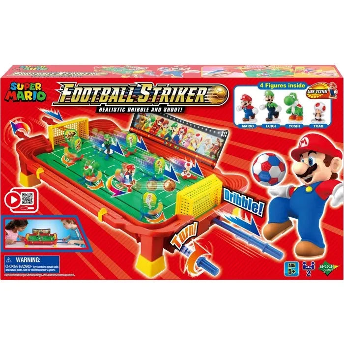 Super Mario Football Striker Game shown in front packaging with Mario artwork and game board image