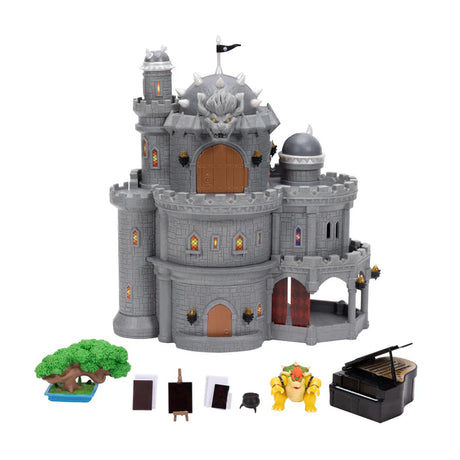Super Mario Galaxy Movie Bowser Castle Playset with Bowser figure, piano, tree and framed picture accessories