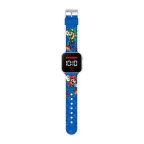 Super Mario Bros Blue LED Watch strap detail with buckle fastening