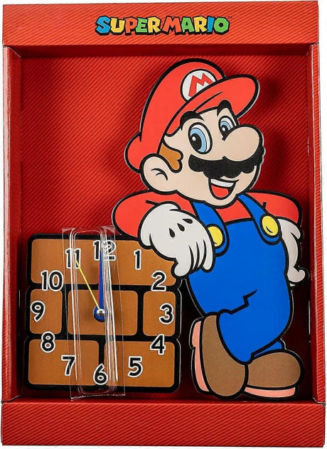 Super Mario Wall Clock in box with Mario character artwork