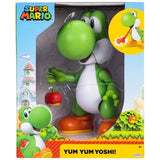 Super Mario Yum Yum Yoshi figure in window box packaging with the red fruit accessory visible