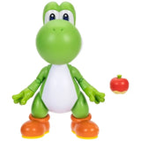 Front view of the Super Mario Yum Yum Yoshi figure standing beside the red fruit accessory
