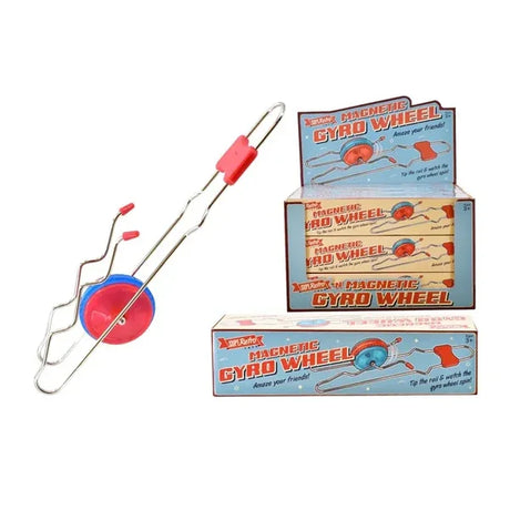 Multiple SupeRetro Magnetic Gyro Wheel toys displayed in retail box – Ireland