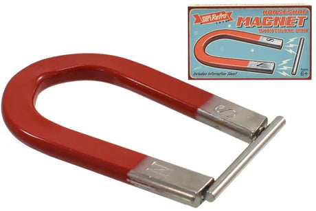 Demonstration setup with SuperRetro Horseshoe Magnet and metal bar – Ireland