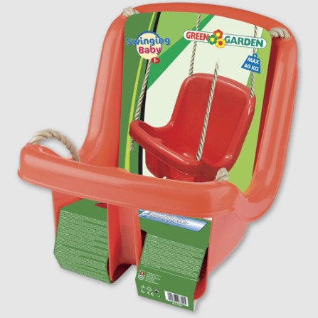Packaged red Swinging Baby Seat with ropes for toddlers, Ireland
