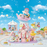 Sylvanian Families Baby Mermaid Castle shown in an undersea scene with small animal figures, rides and accessories