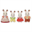 Four Chocolate Rabbit figures shown from the front on a white background