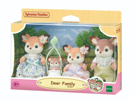 Boxed Sylvanian Families Deer Family set with father, mother, girl and cradled baby figure in Ireland.