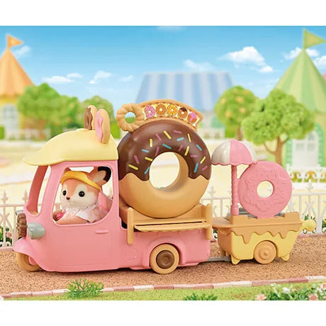 Sylvanian Families Dip Dip Donuts Wagon play scene showing wagon, fryer, and donut accessories in Ireland. 