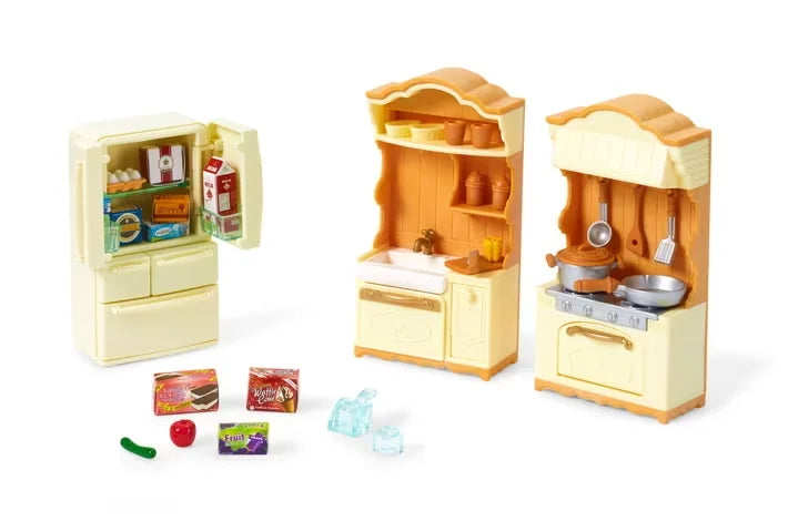 Sylvanian Families Baby Castle Nursery playground close-up showing swing rope, slide, and mini piano accessories in Ireland.