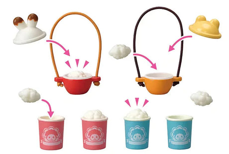 Sylvanian Families Popcorn Trike popcorn buckets, cups, lids and toy food accessories shown together in Ireland.