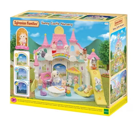 Sylvanian Families Sunny Castle Nursery box with castle playset and Flora Rabbit Baby figure in Ireland.