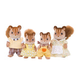 Four squirrel figures shown from the front on a white background