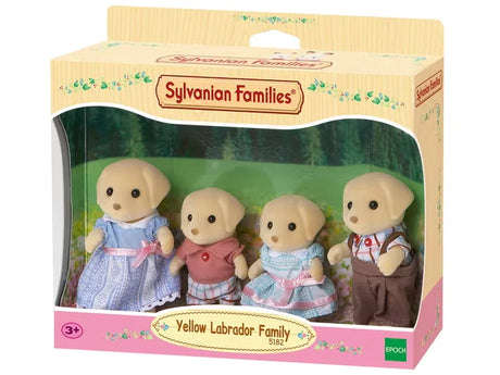 Sylvanian Families Yellow Labrador Family retail box packaging with four Labrador figures in Ireland