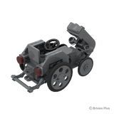 Massey Ferguson TEA 20 Mini BRIXIES model viewed from above the rear with the bonnet section raised, steering wheel and rear linkage visible