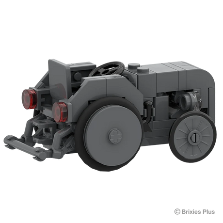 BRIXIES Plus Massey Ferguson TEA 20 Mini viewed from the rear right showing the twin red rear lights, three point linkage and rear wheel