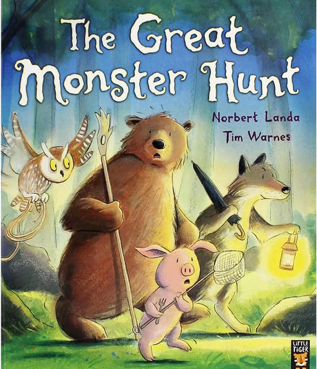The Great Monster Hunt front cover showing a group of illustrated animals in a woodland scene