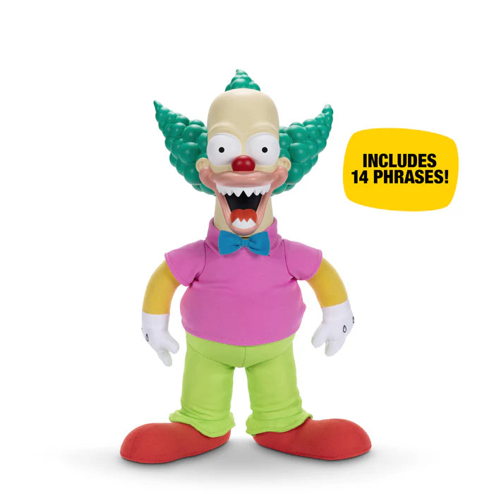 The Simpsons Talking Krusty Doll with an Includes 14 Phrases badge