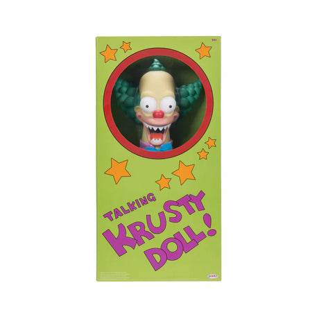 The Simpsons Talking Krusty Doll in green retail packaging