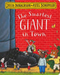Cover of The Smartest Giant in Town board book with George’s giant shoes beside small animals