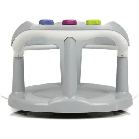 Thermobaby Aquababy Grey Bath Seat rear view showing high back and front toy bar