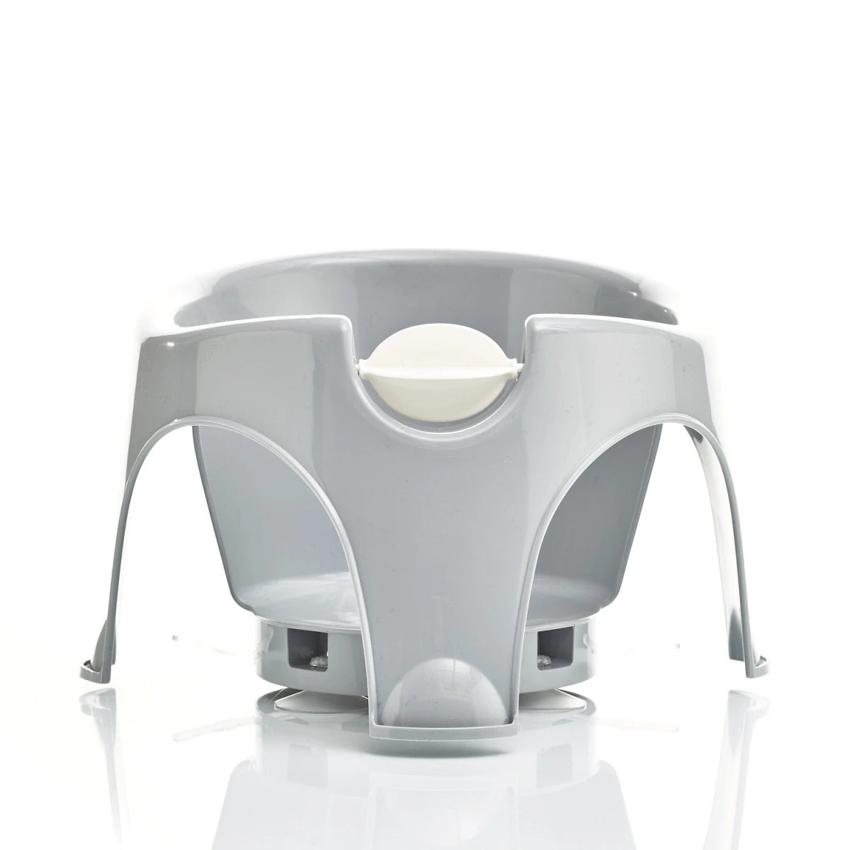 Thermobaby Aquafun Grey Bath Ring front view with high back and white watermill