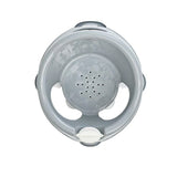Thermobaby Aquafun Grey Bath Ring top view showing perforated seat and white watermill