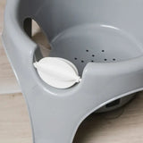 Thermobaby Aquafun Grey Bath Ring close up showing white front watermill