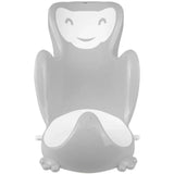 Thermobaby Babycoon Grey Charm Bath Seat front view showing the contoured baby support shape