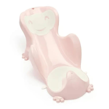 Thermobaby Babycoon Powder Pink Bath Seat front angle view showing the pink baby bath support