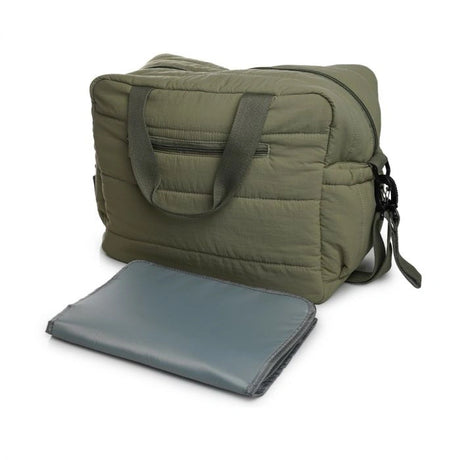Thermobaby Pluméa Cactus Green changing bag with grey changing mat