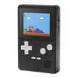 Tikkers Handheld Console in black with white buttons and game screen shown from the front