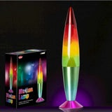 Tobar Lumez Motion Lamp Rainbow with retail box and lit rainbow lamp