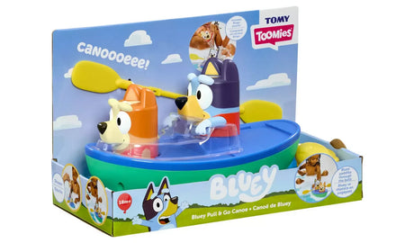 Boxed Tomy Toomies Bluey Pull & Go Canoe bath toy with Bluey and Bingo – Ireland