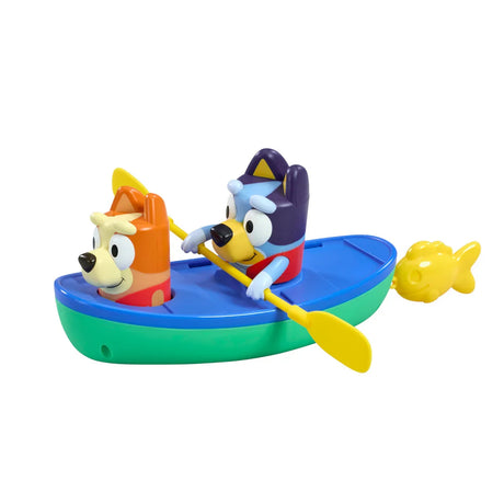 Tomy Toomies Bluey Pull & Go Canoe with Bluey and Bingo figures in green and blue boat – Ireland