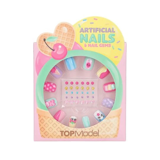 TOPModel Artificial Nails And Deco Stone Set CANDY GLAM front view in display box