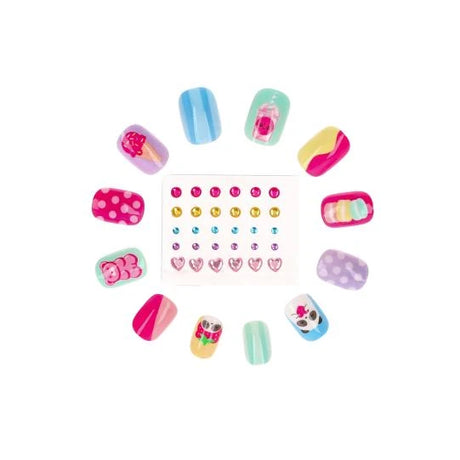 TOPModel Artificial Nails And Deco Stone Set CANDY GLAM loose artificial nails with gem sticker sheet