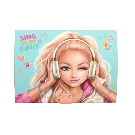 TOPModel Big Jewellery Box With Code And Sound MUSIC lid artwork with girl wearing headphones